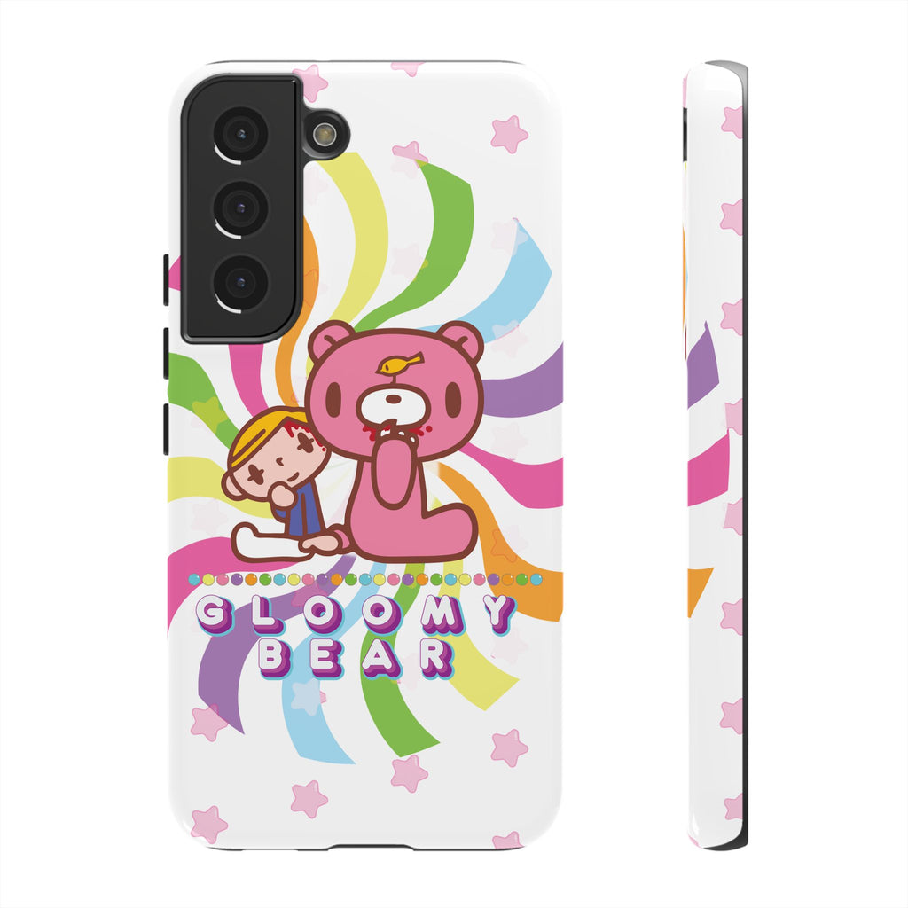 Swirly Rainbow Gloomy Bear - Tough Phone Case