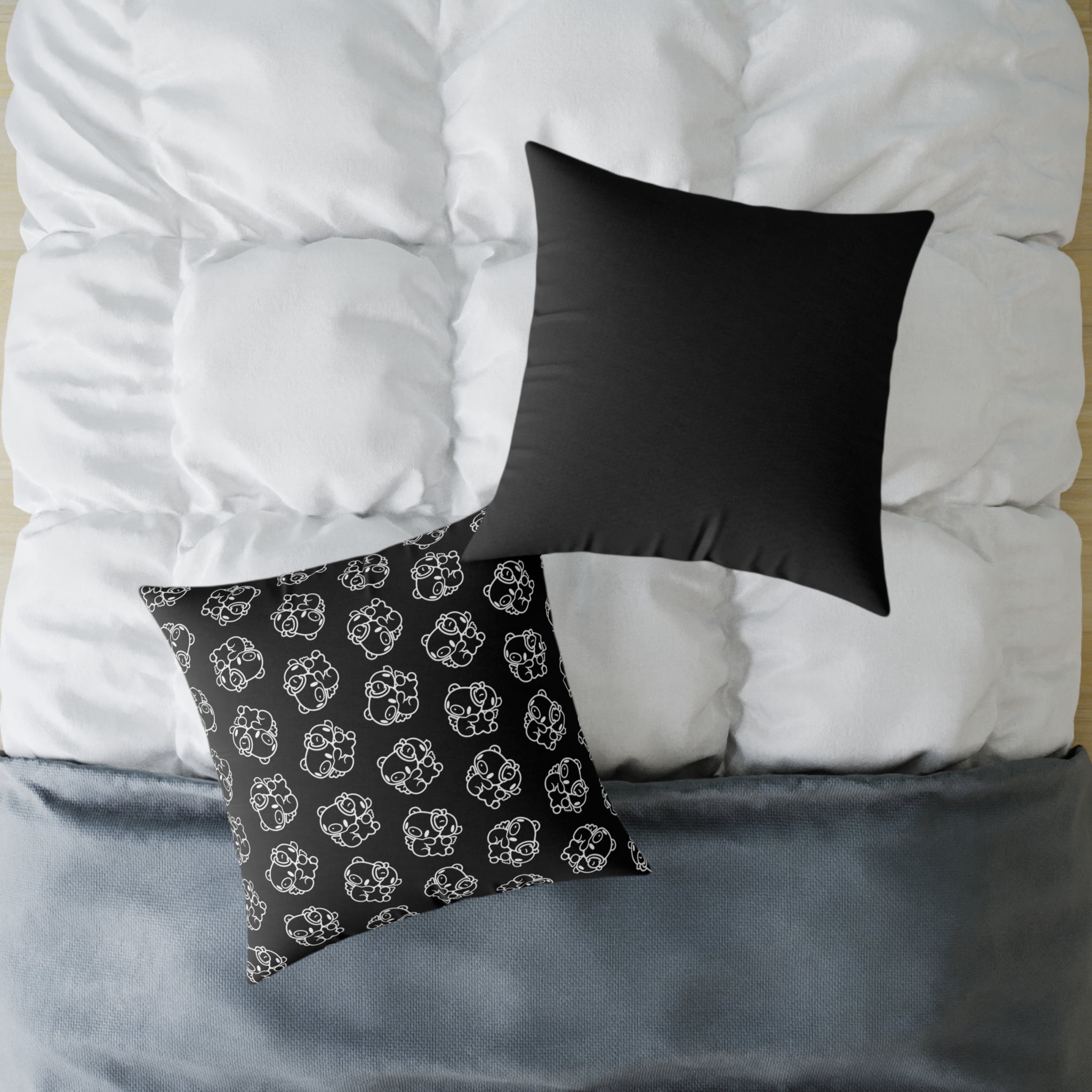 Gloomy Gemini Zodiac Square Poly Canvas Pillow