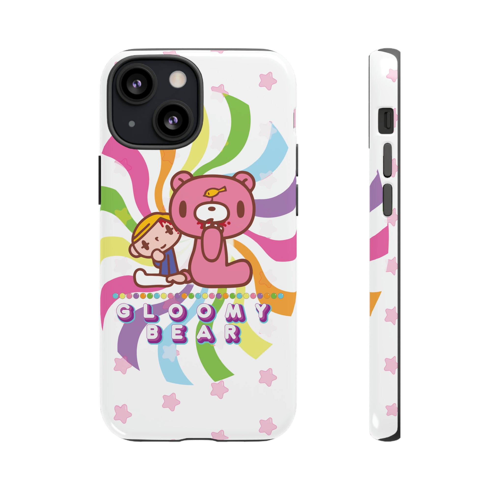 Swirly Rainbow Gloomy Bear - Tough Phone Case