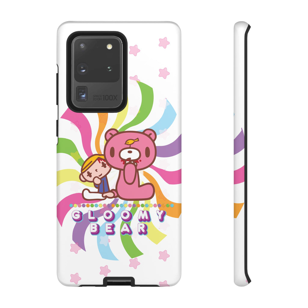 Swirly Rainbow Gloomy Bear - Tough Phone Case