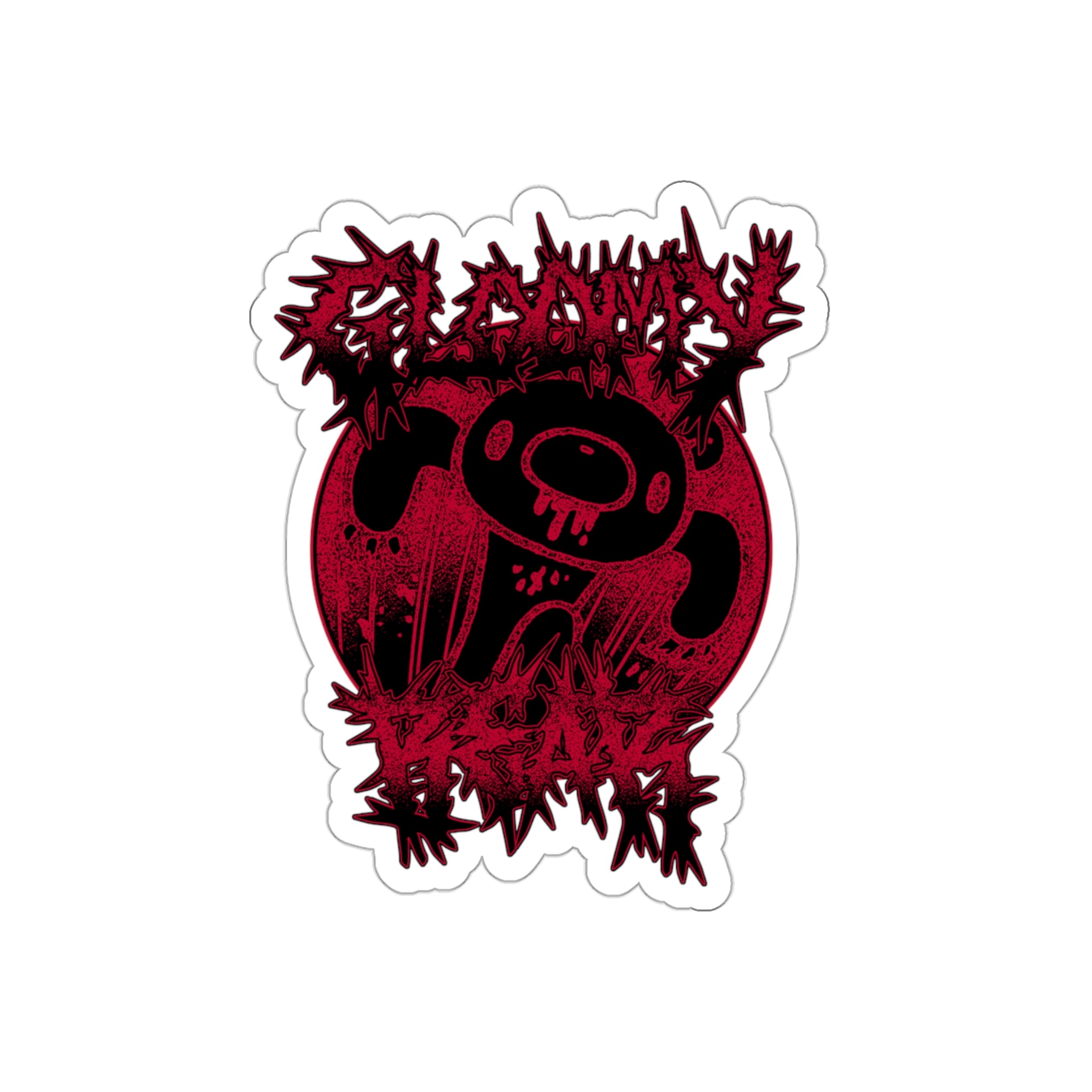 Gloomy Bear Metal Show Red - Die-Cut Sticker