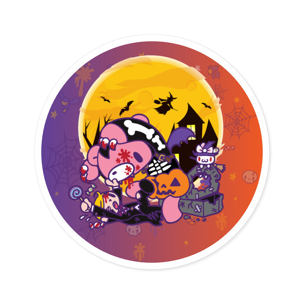 Gloomy Bear Halloween Round Stickers, Indoor\Outdoor