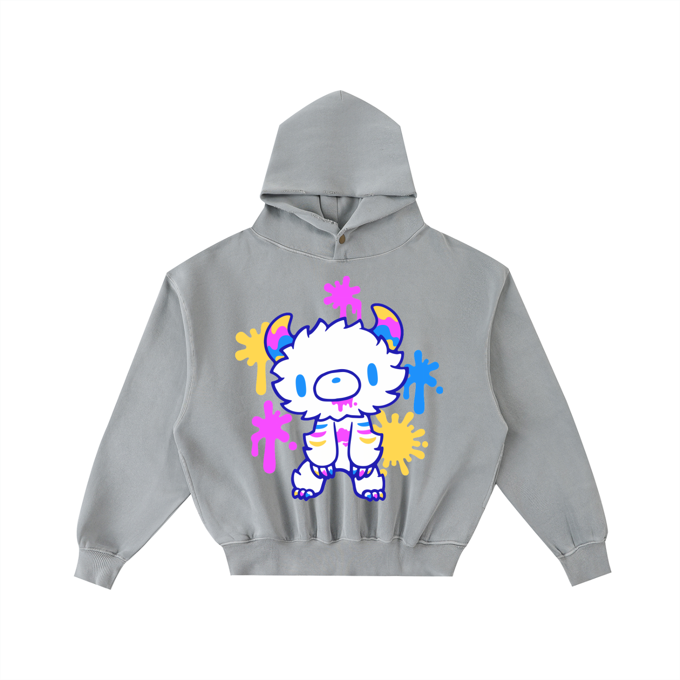 Frayed Enzyme Washed Fleece Hoodie