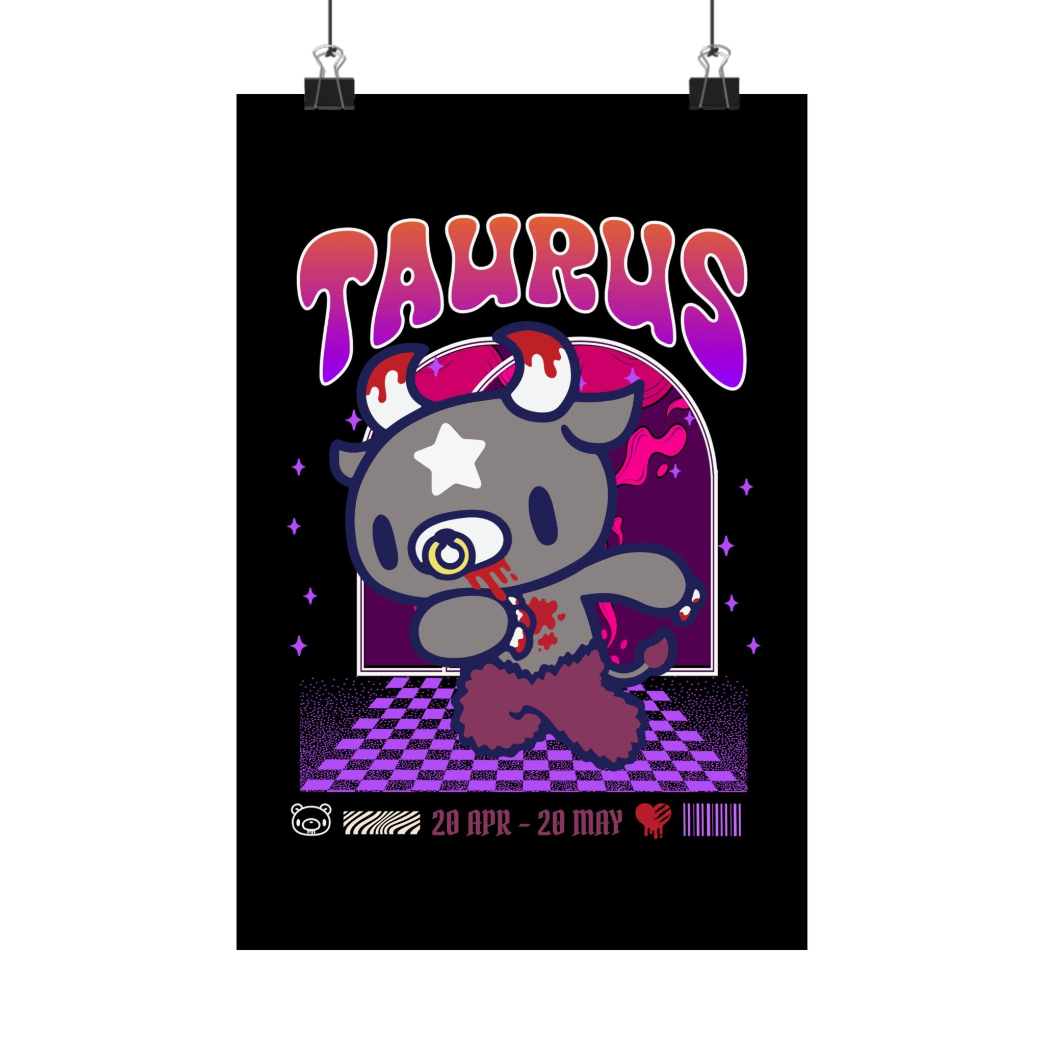 Gloomy Taurus Zodiac Satin Posters (300gsm)