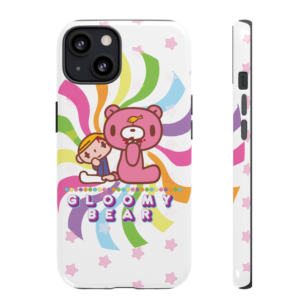 Swirly Rainbow Gloomy Bear - Tough Phone Case