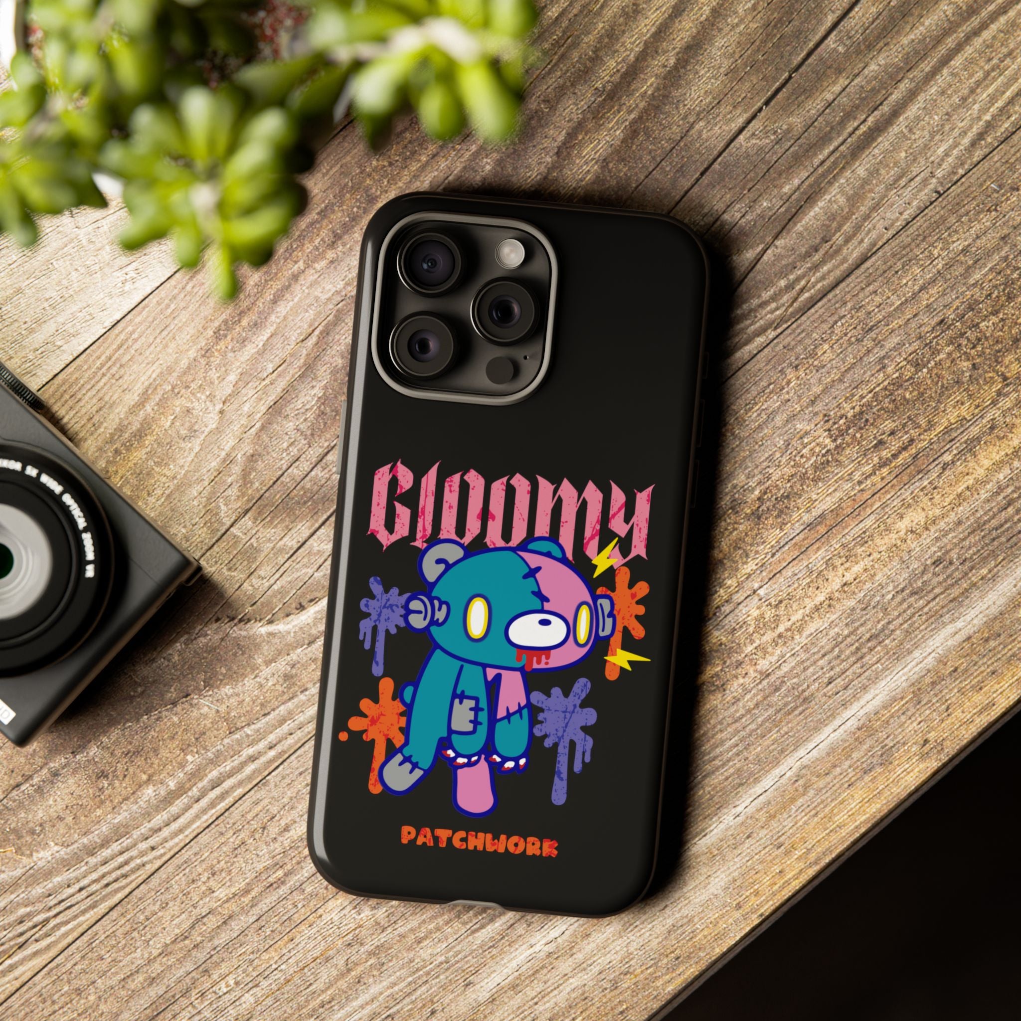 gloomy bear Halloween patchwork Phone Case