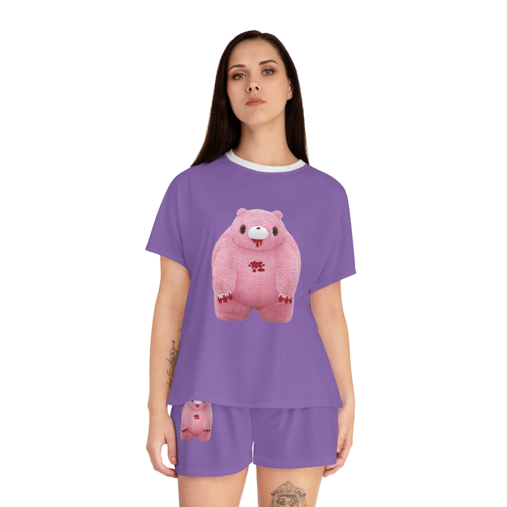 Chubby Gloomy Bear Y2K - Women's Short Pajama Set (AOP)