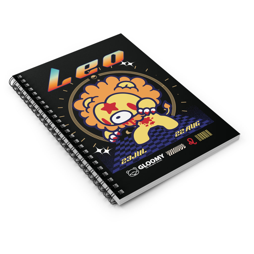 Leo Zodiac Gloomy Bear Spiral Notebook