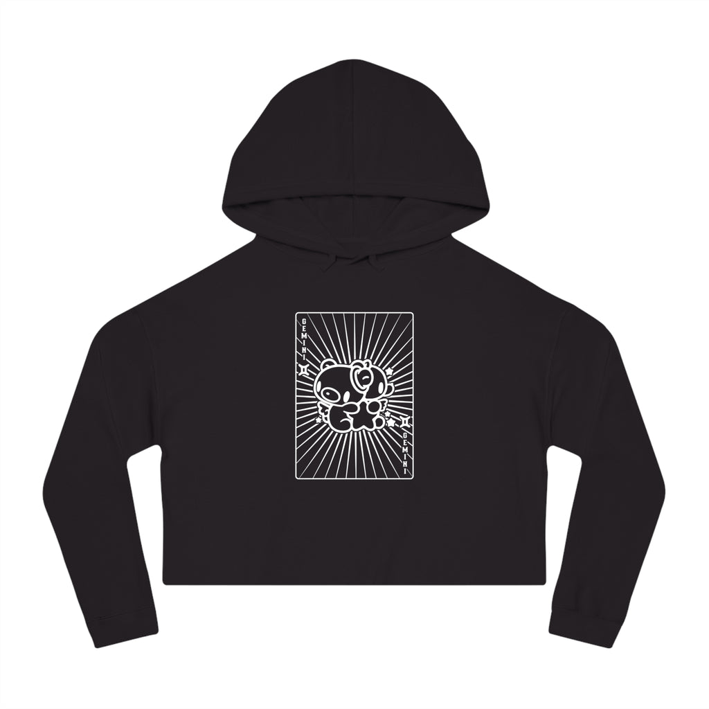 gloomy Gemini Zodiac Women’s Cropped Hooded Sweatshirt