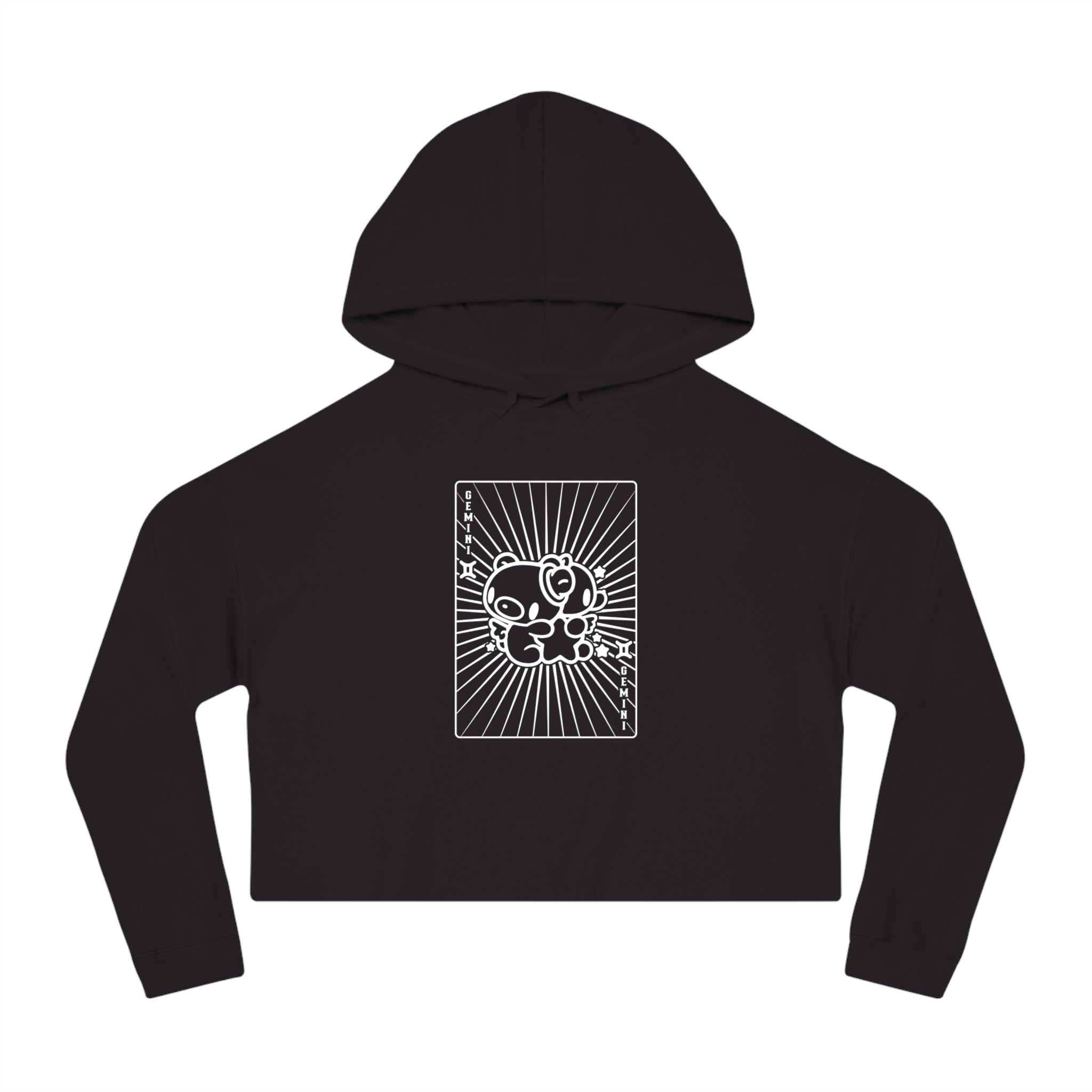 gloomy Gemini Zodiac Women’s Cropped Hooded Sweatshirt