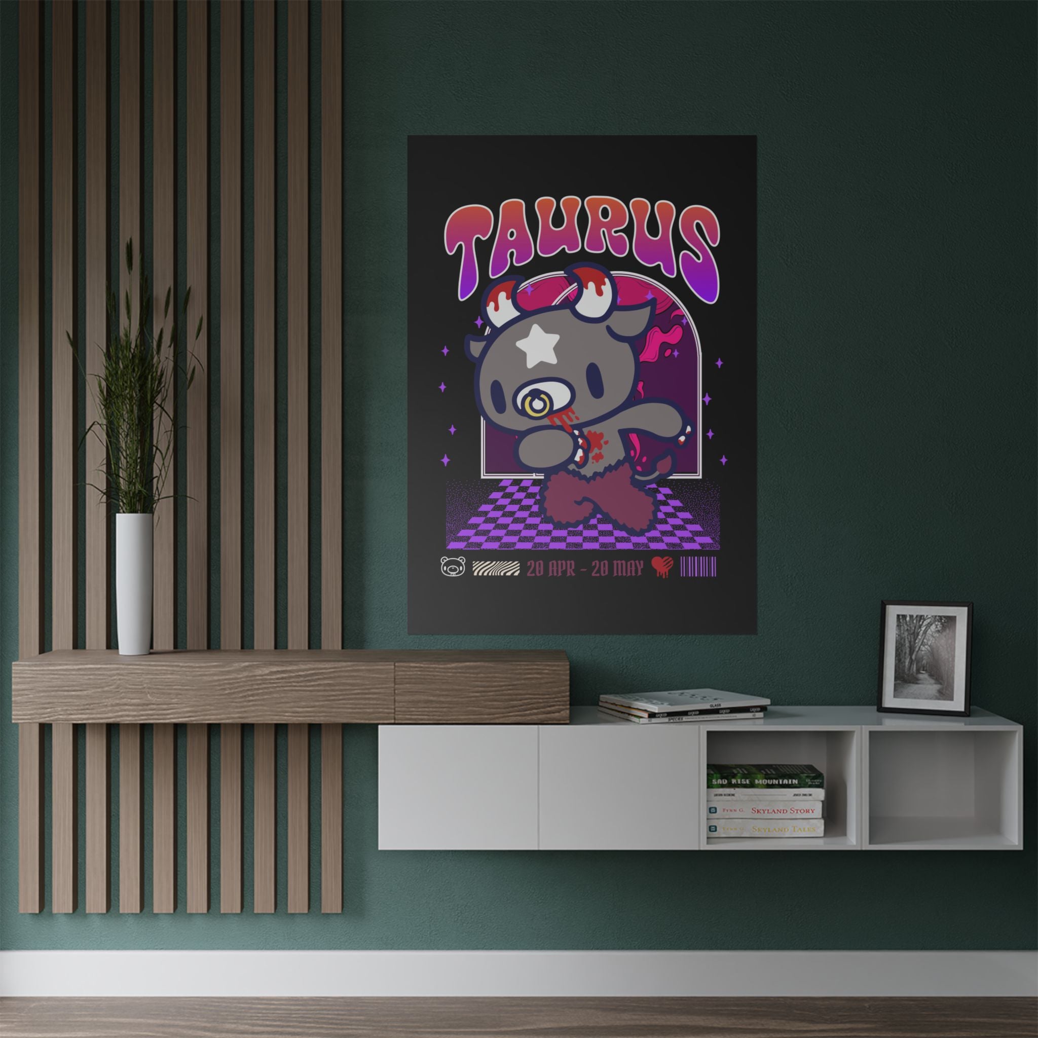 Gloomy Taurus Zodiac Satin Posters (300gsm)