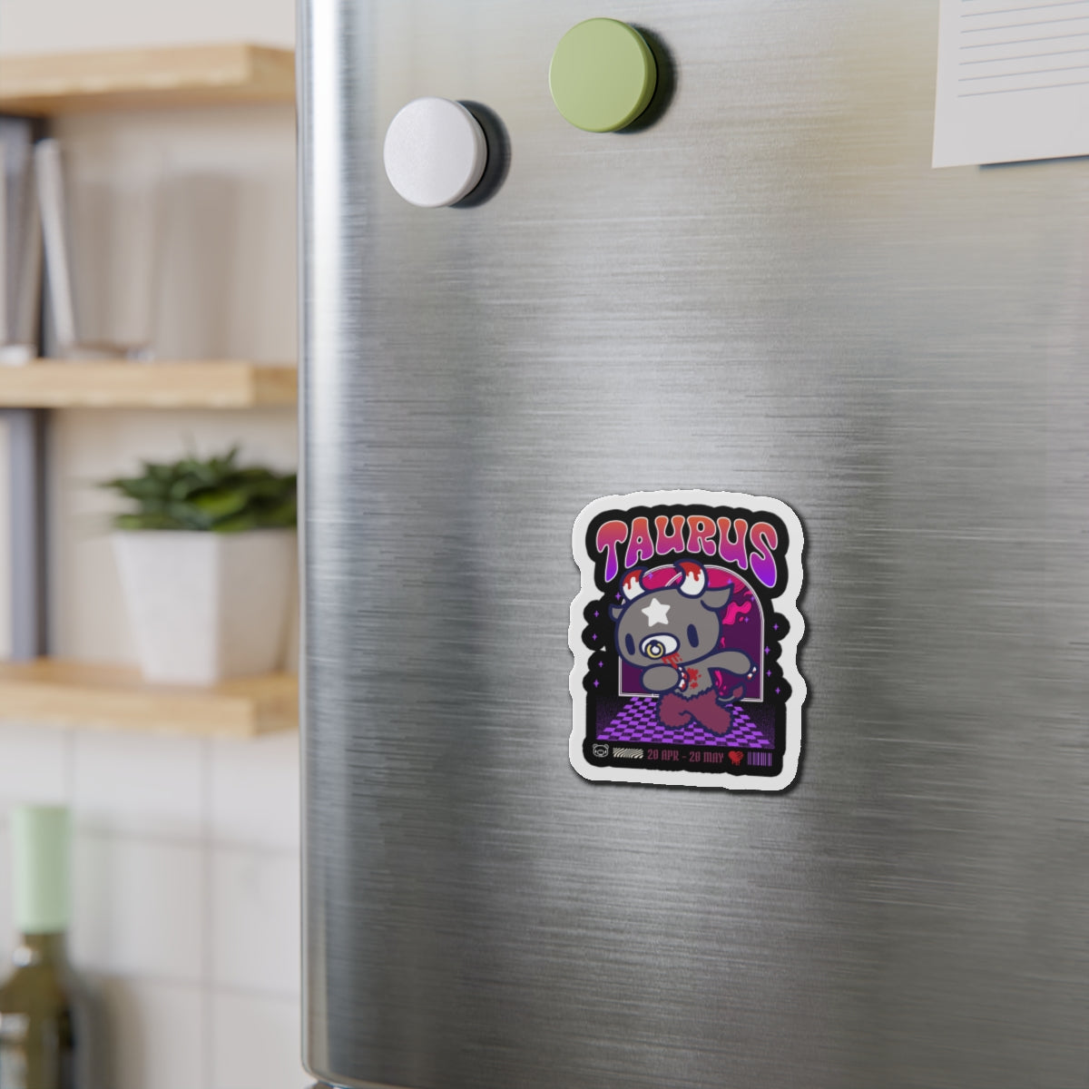 Gloomy Taurus Zodiac  Die-Cut Magnets
