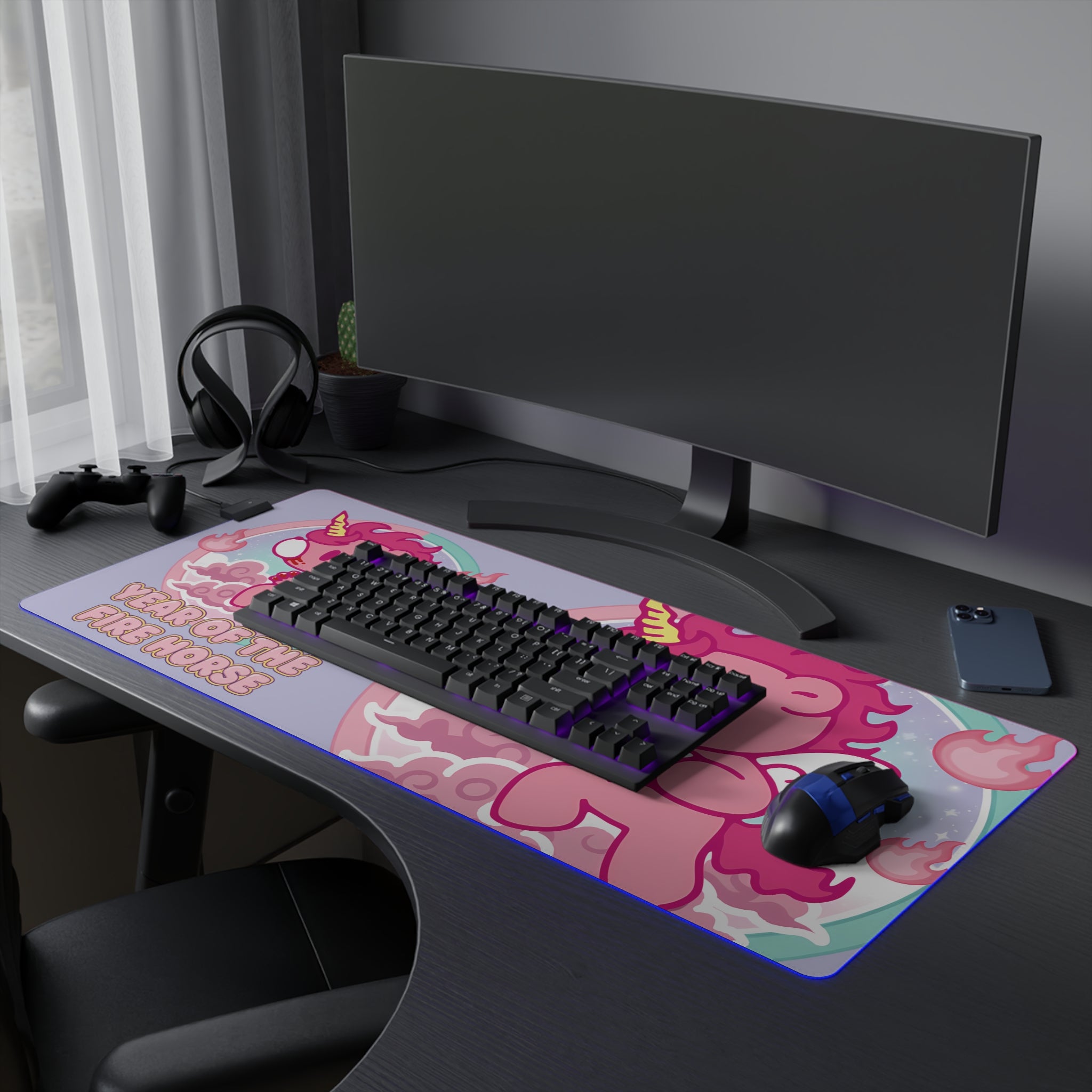 Fire Horse Gloomy Bear LED Gaming Mouse Pad