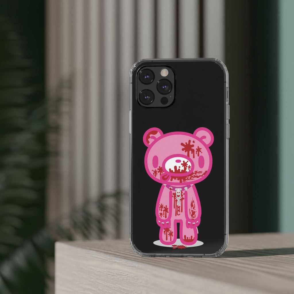 Pink Gloomy Bear Bloody - Clear Phone Case