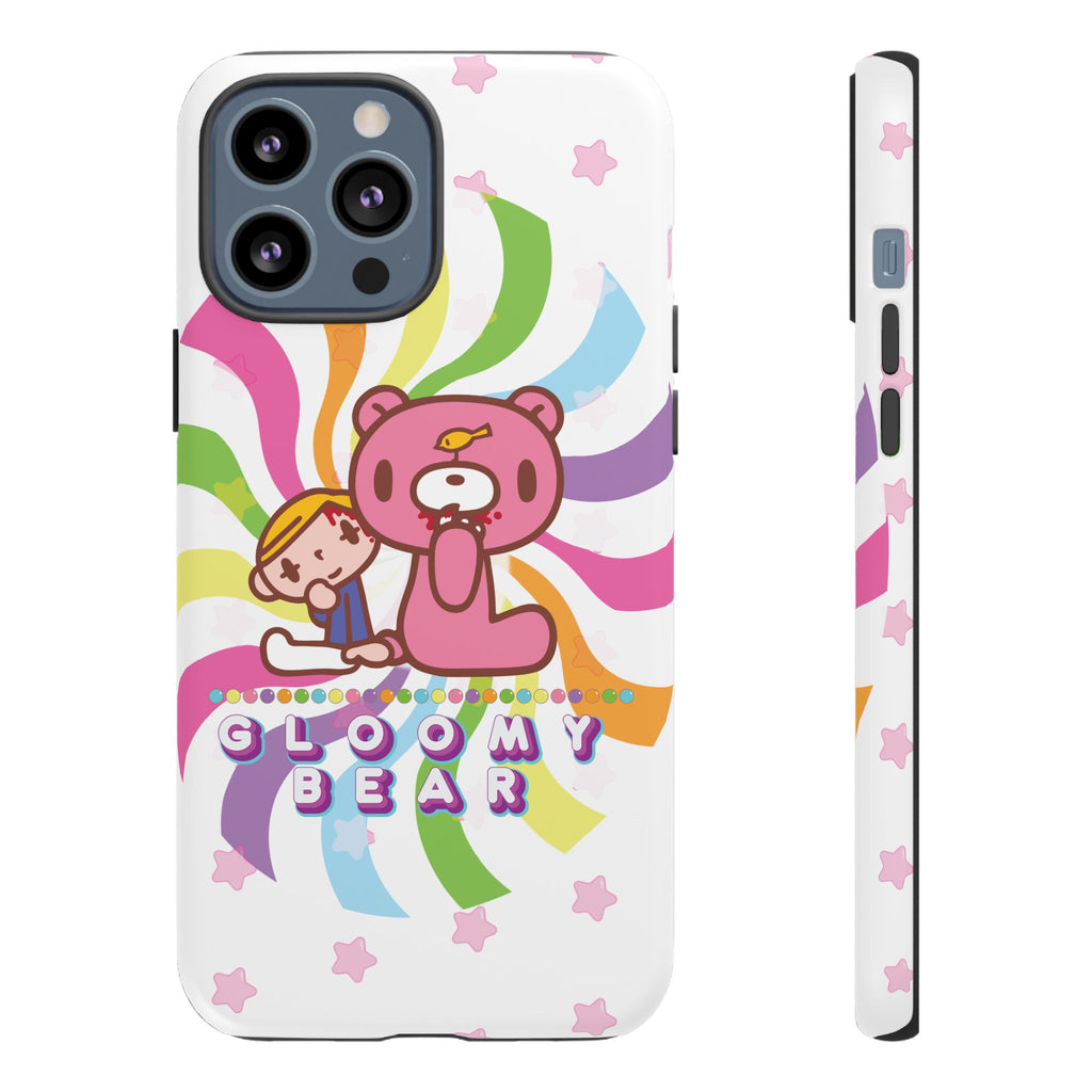 Swirly Rainbow Gloomy Bear - Tough Phone Case