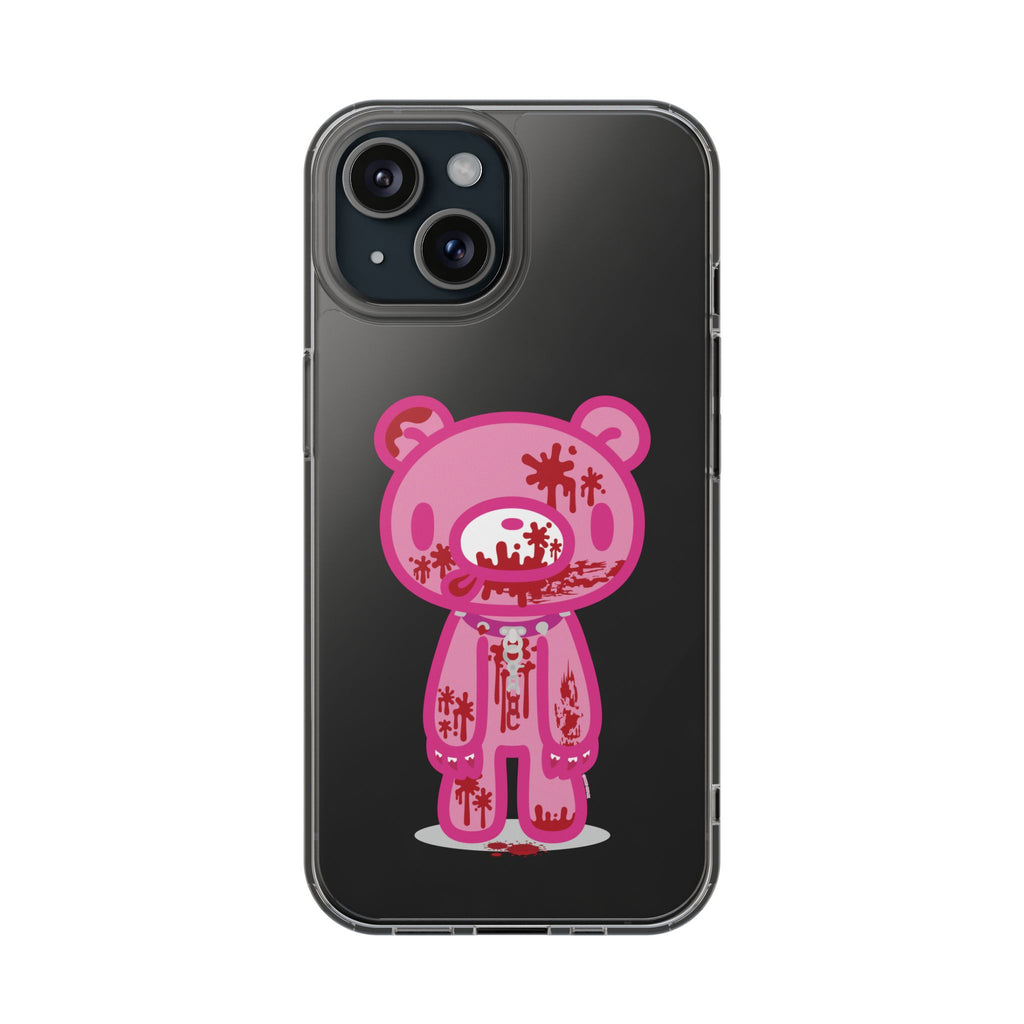 Pink Gloomy Bear Bloody - Clear Phone Case