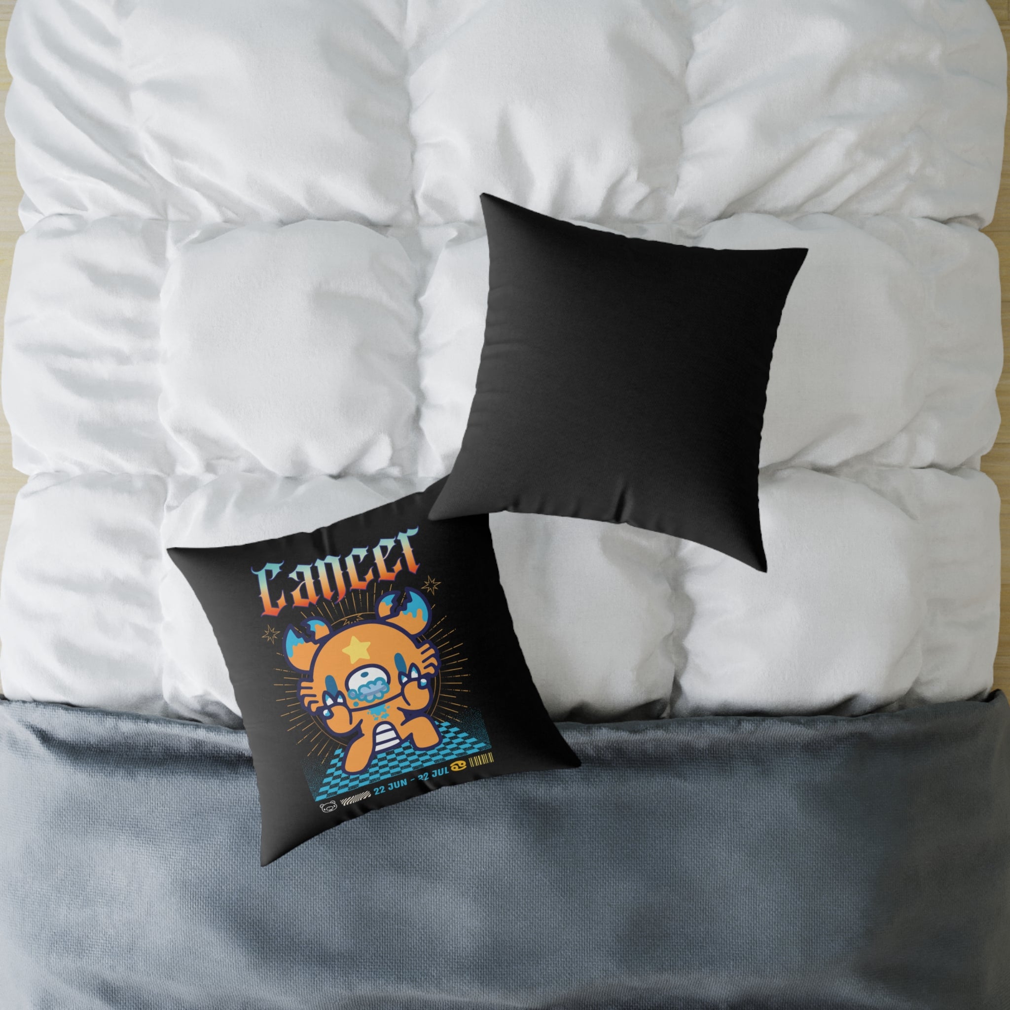 Gloomy Cancer Zodiac Square Poly Canvas Pillow