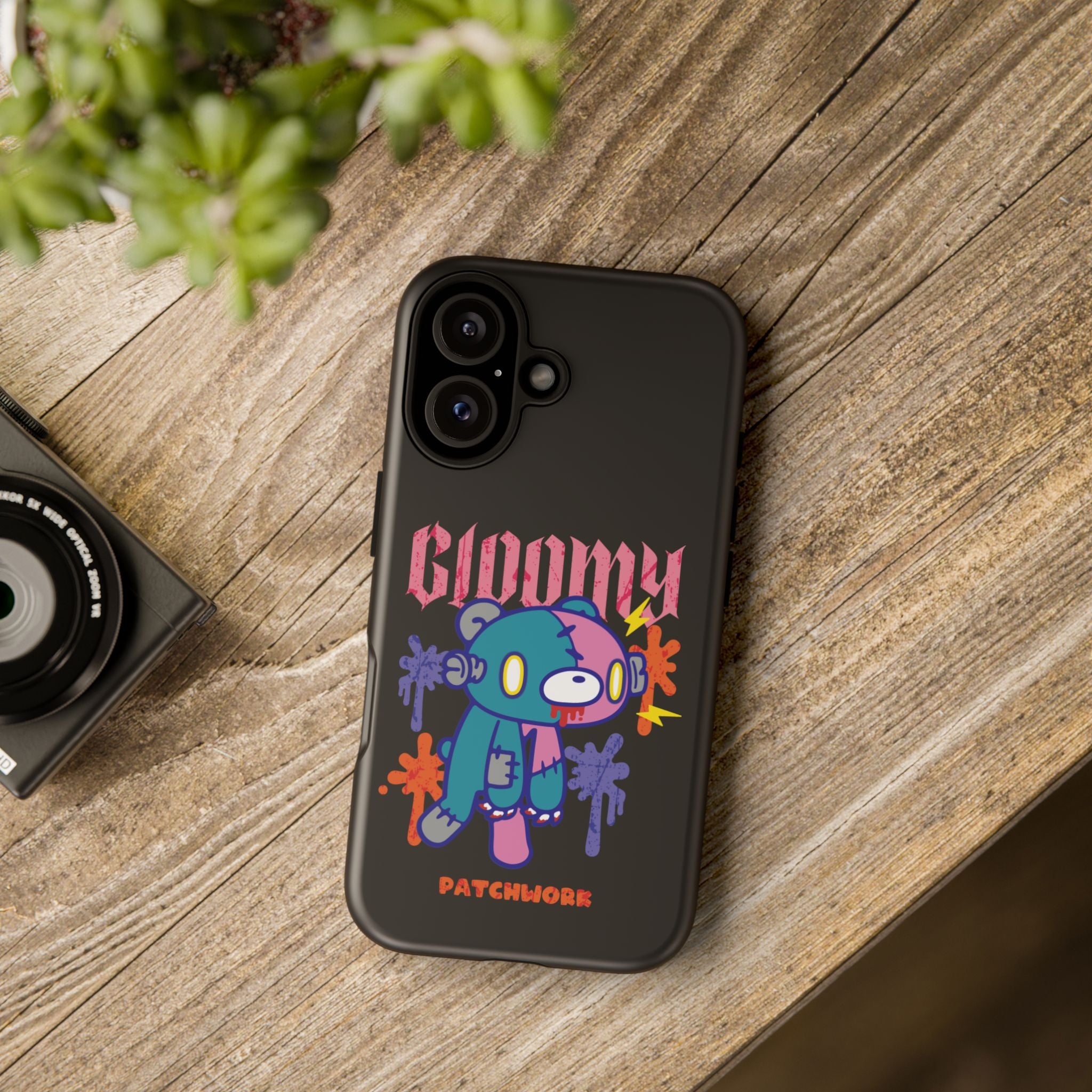 gloomy bear Halloween patchwork Phone Case