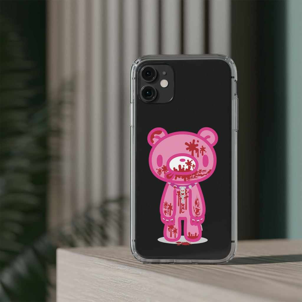 Pink Gloomy Bear Bloody - Clear Phone Case