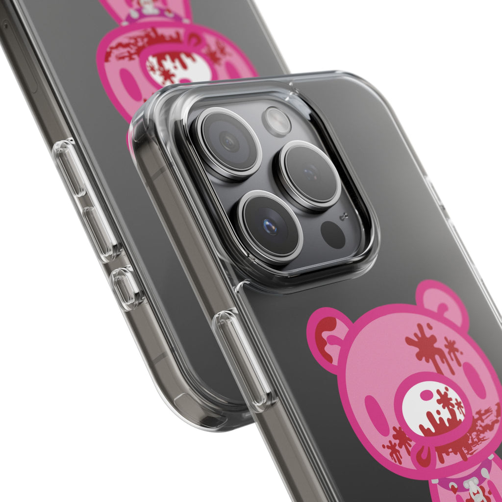 Pink Gloomy Bear Bloody - Clear Phone Case