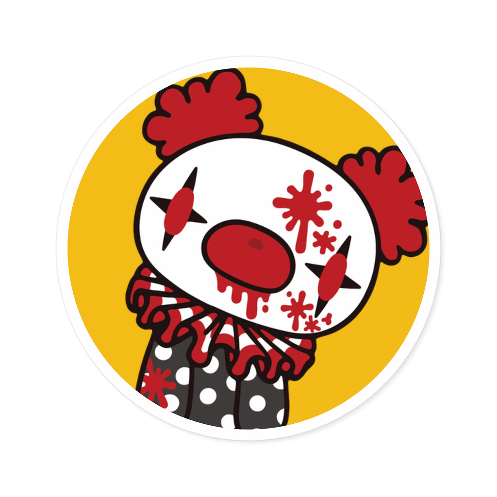 Gloomy Bear Clown Round Stickers, Indoor\Outdoor