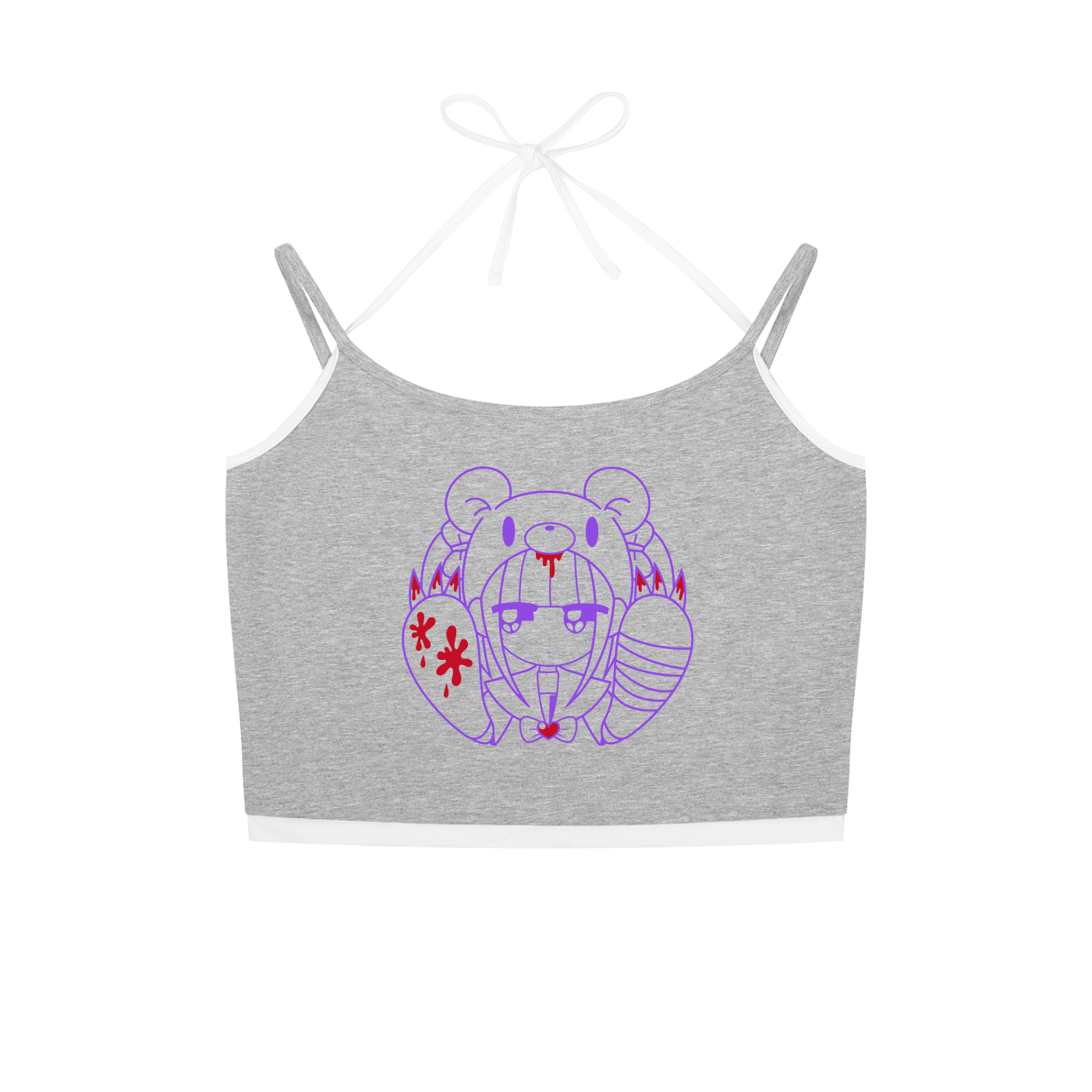 Menhera x Gloomy Contrast Binding Halter Tank Top