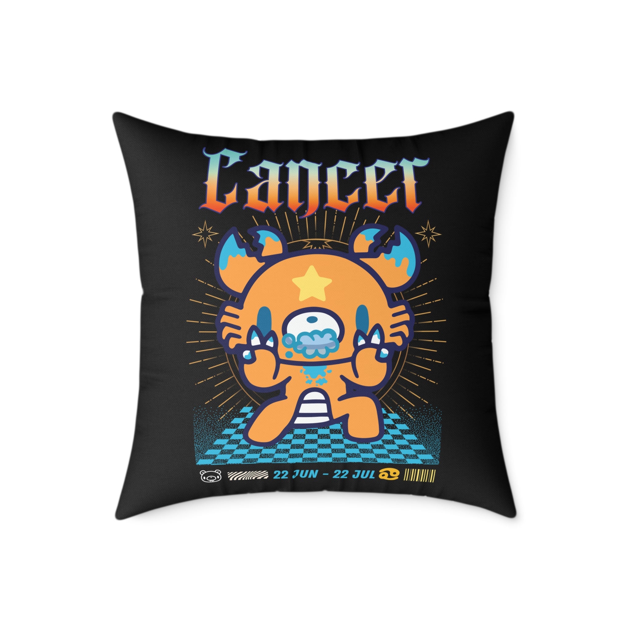Gloomy Cancer Zodiac Square Poly Canvas Pillow