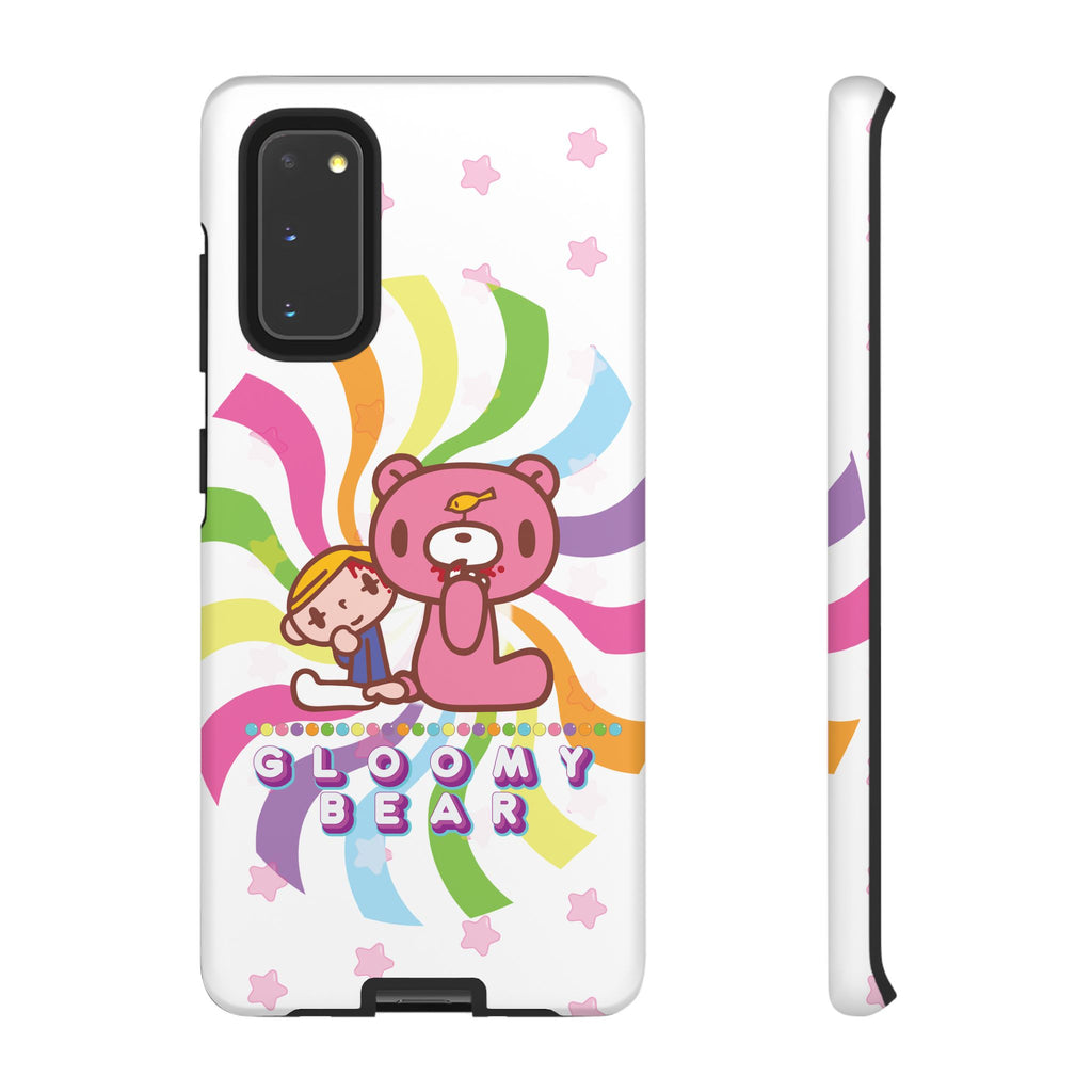 Swirly Rainbow Gloomy Bear - Tough Phone Case