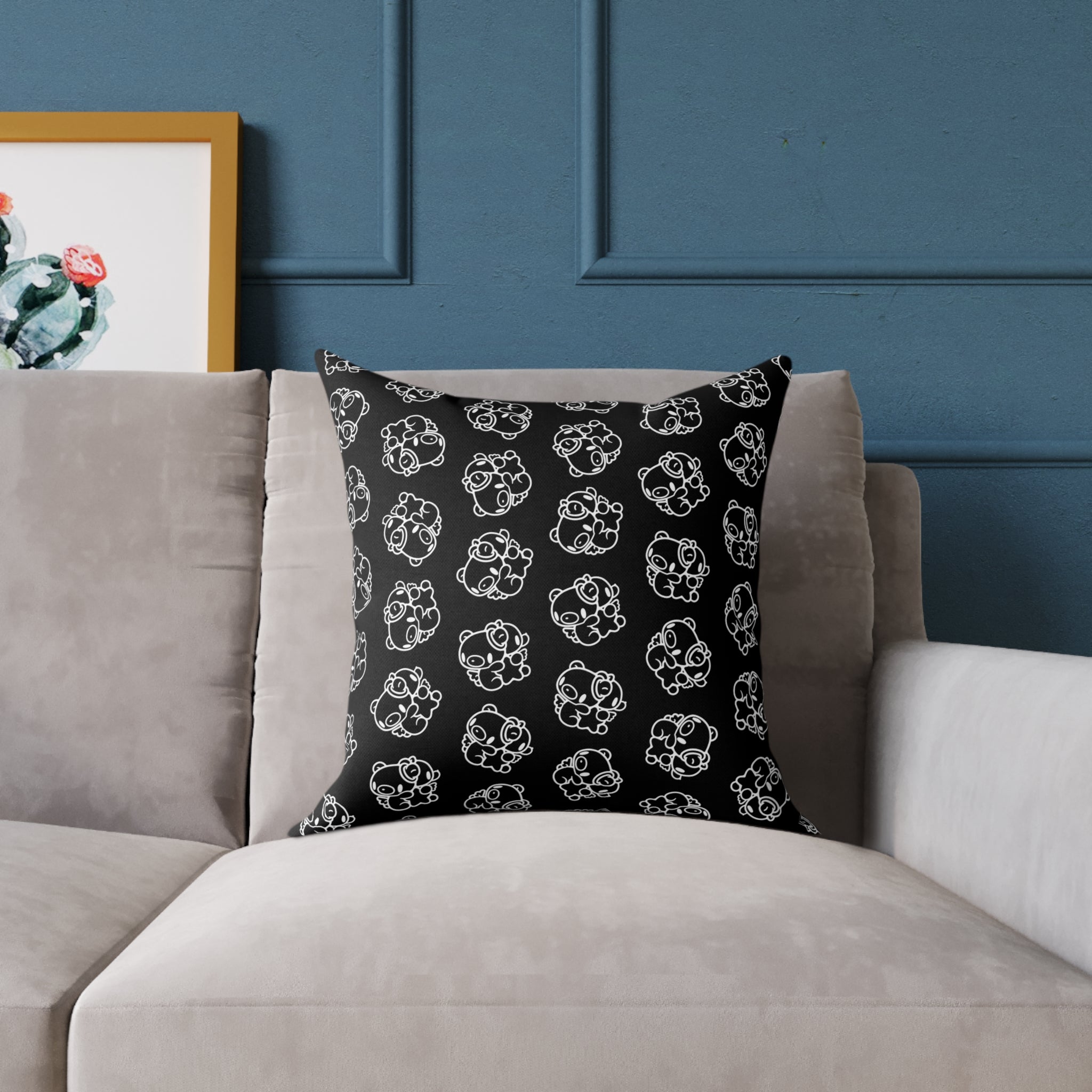 Gloomy Gemini Zodiac Square Poly Canvas Pillow