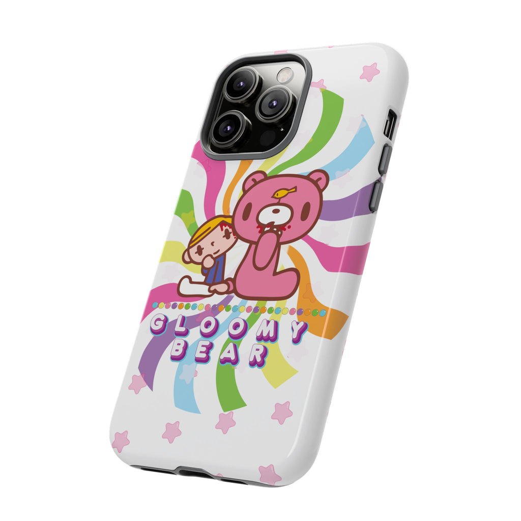 Swirly Rainbow Gloomy Bear - Tough Phone Case