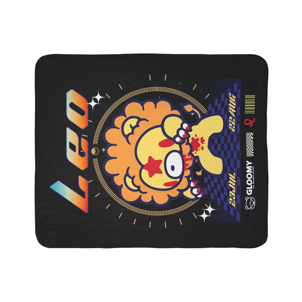 Gloomy Bear Leo Zodiac Fleece Sherpa Blanket