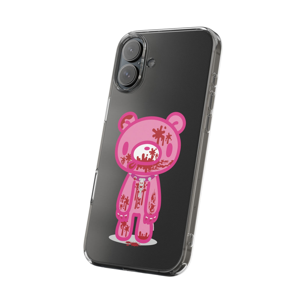 Pink Gloomy Bear Bloody - Clear Phone Case