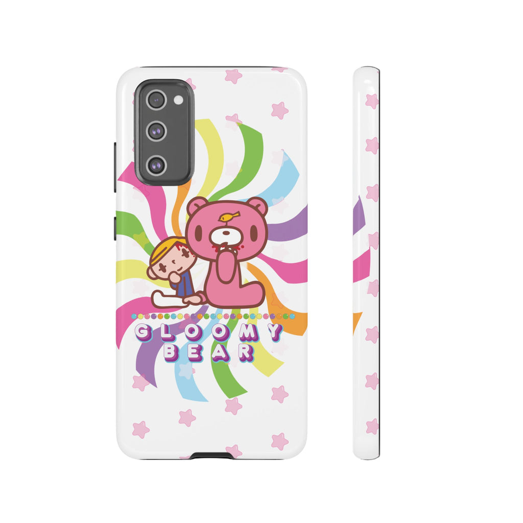 Swirly Rainbow Gloomy Bear - Tough Phone Case