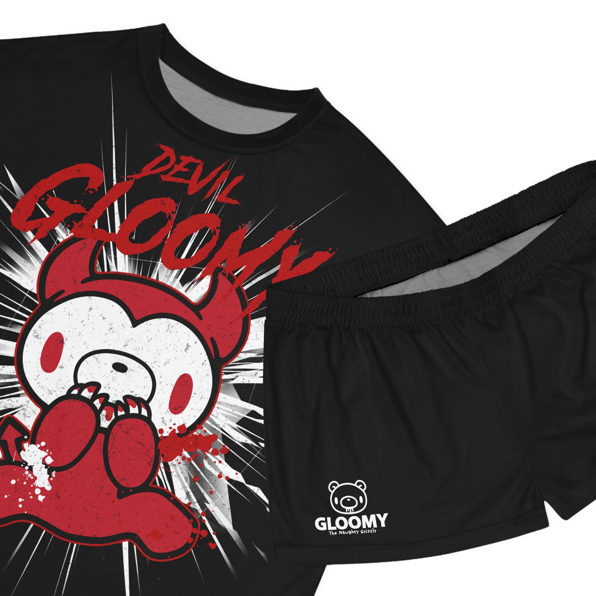 Devil Gloomy Halloween - Women's Short Pajama Set (AOP)