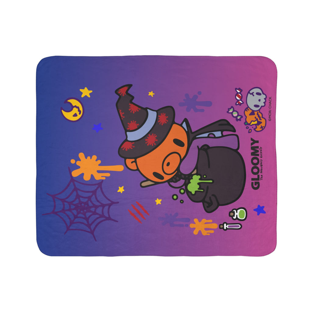 Gloomy Bear Witches Brew Halloween - 2024 Fleece Sherpa Blanket