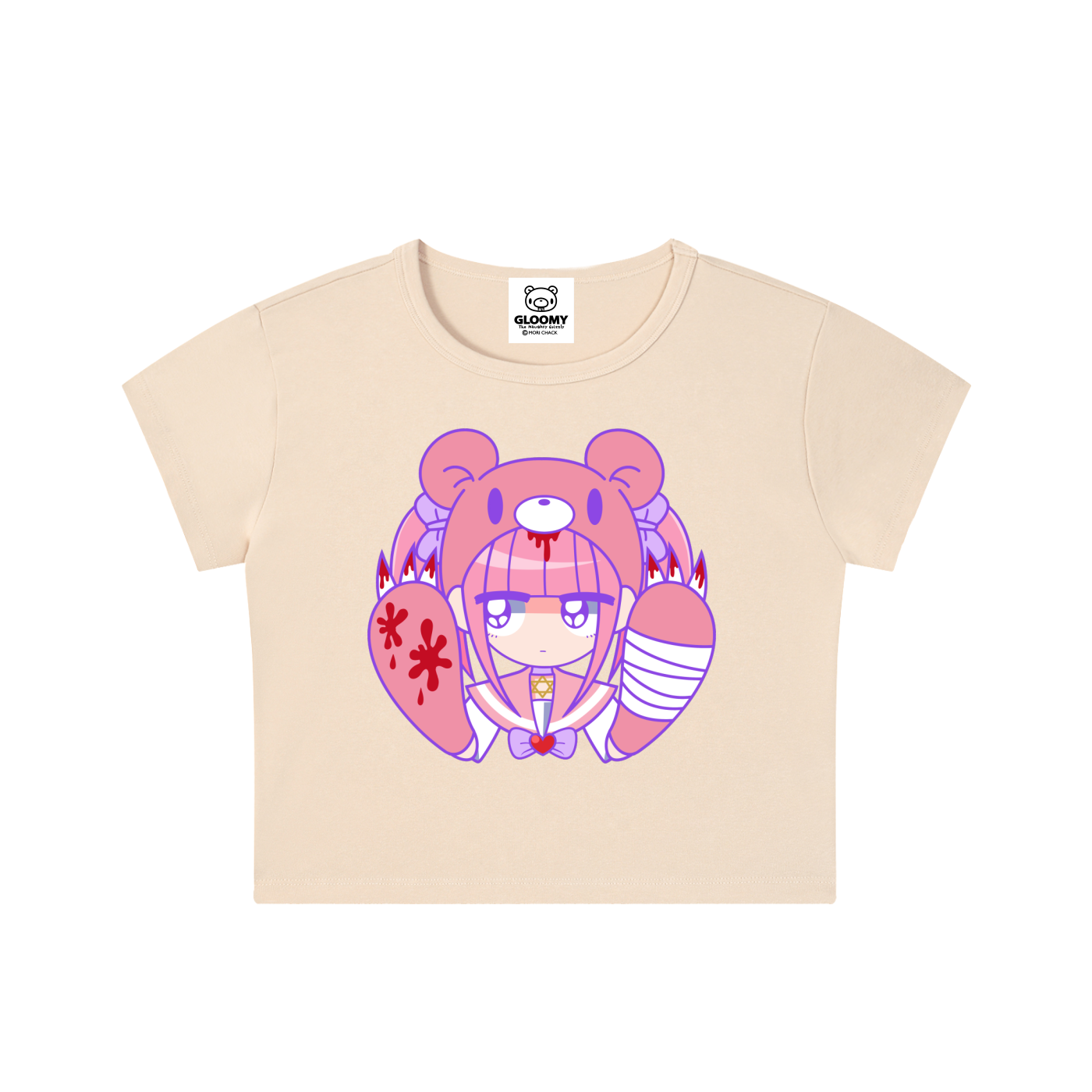Menhera x Gloomy Snow Washed Crop Top