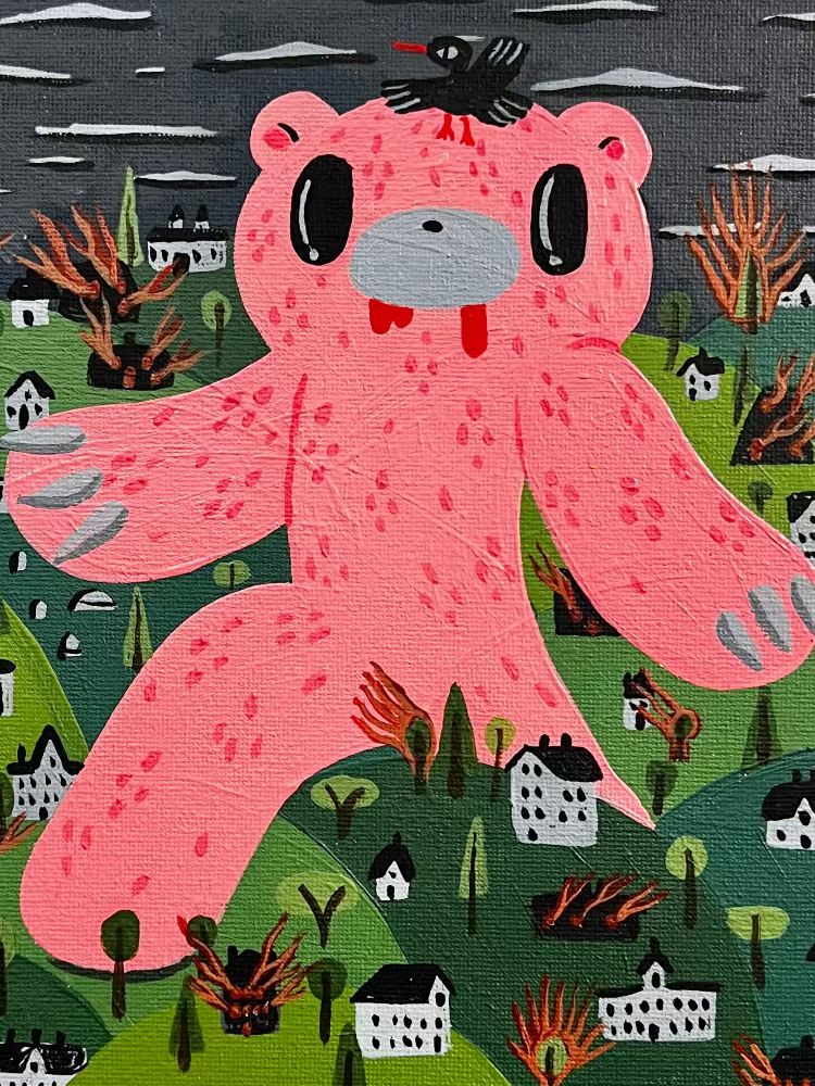 Burger Babie - Gloomy Bear Hideside - Original Artwork -Gloomy Bear Exhibition