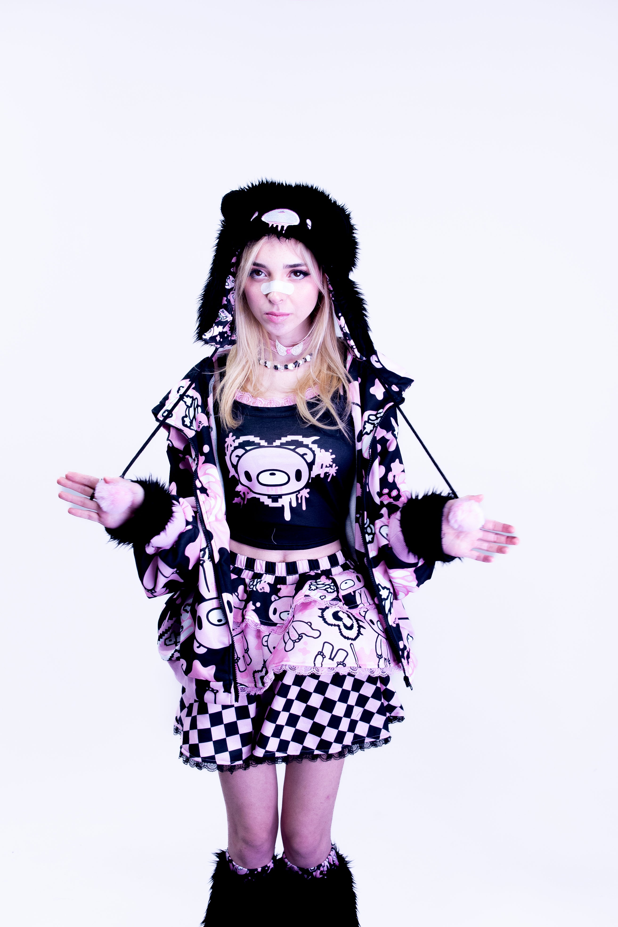 Gloomy x ACDC Rag  x Sophie Powers Mini Skirt length Fashion Harajuku style