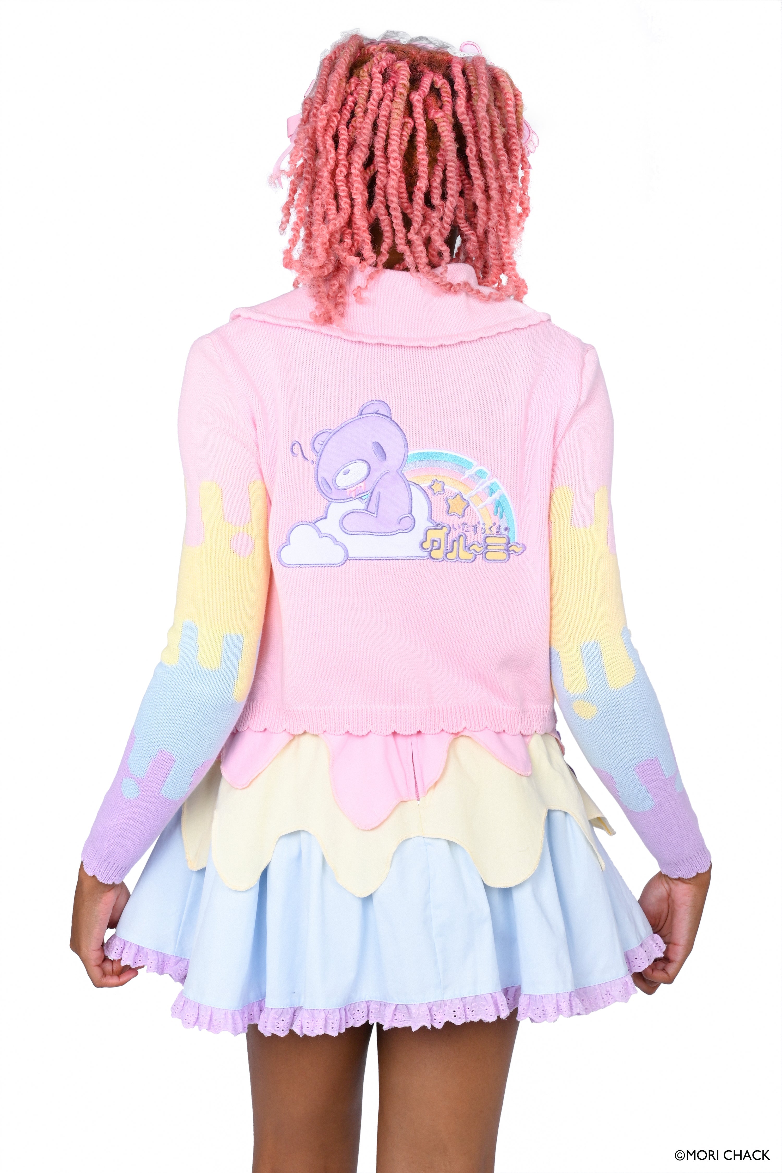 Gloomy Bear x My Violet  - Pastel Drip Cardigan