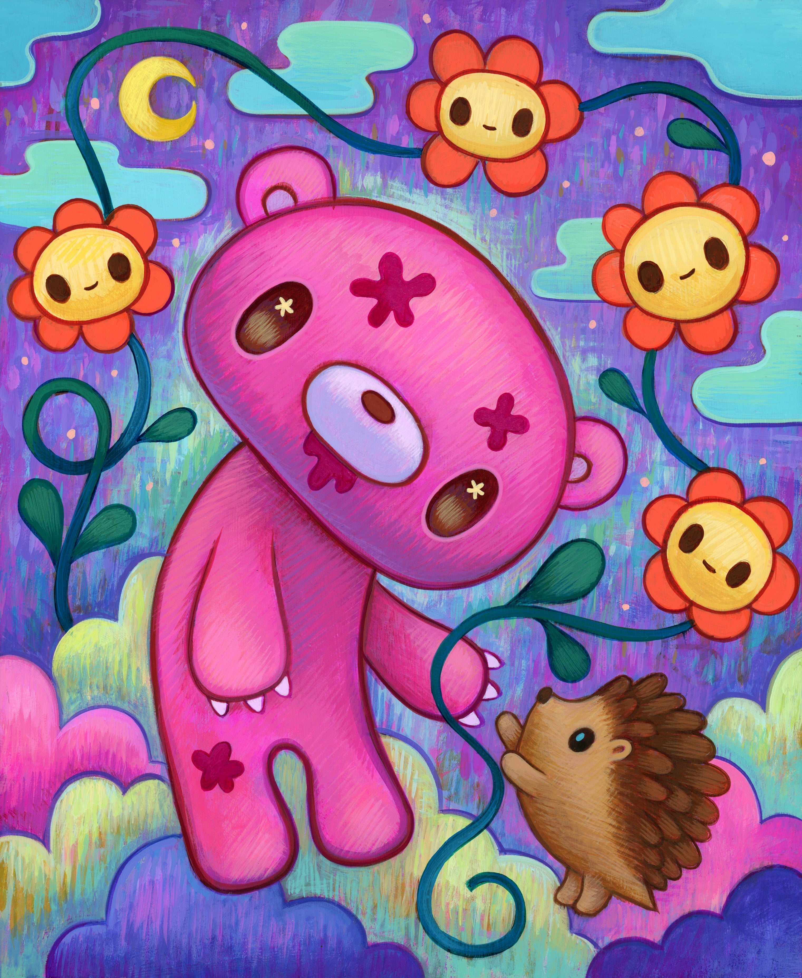 Jeremiah Ketner - Flowers For Gloomy Bear - Original Artwork -Gloomy Bear Exhibition