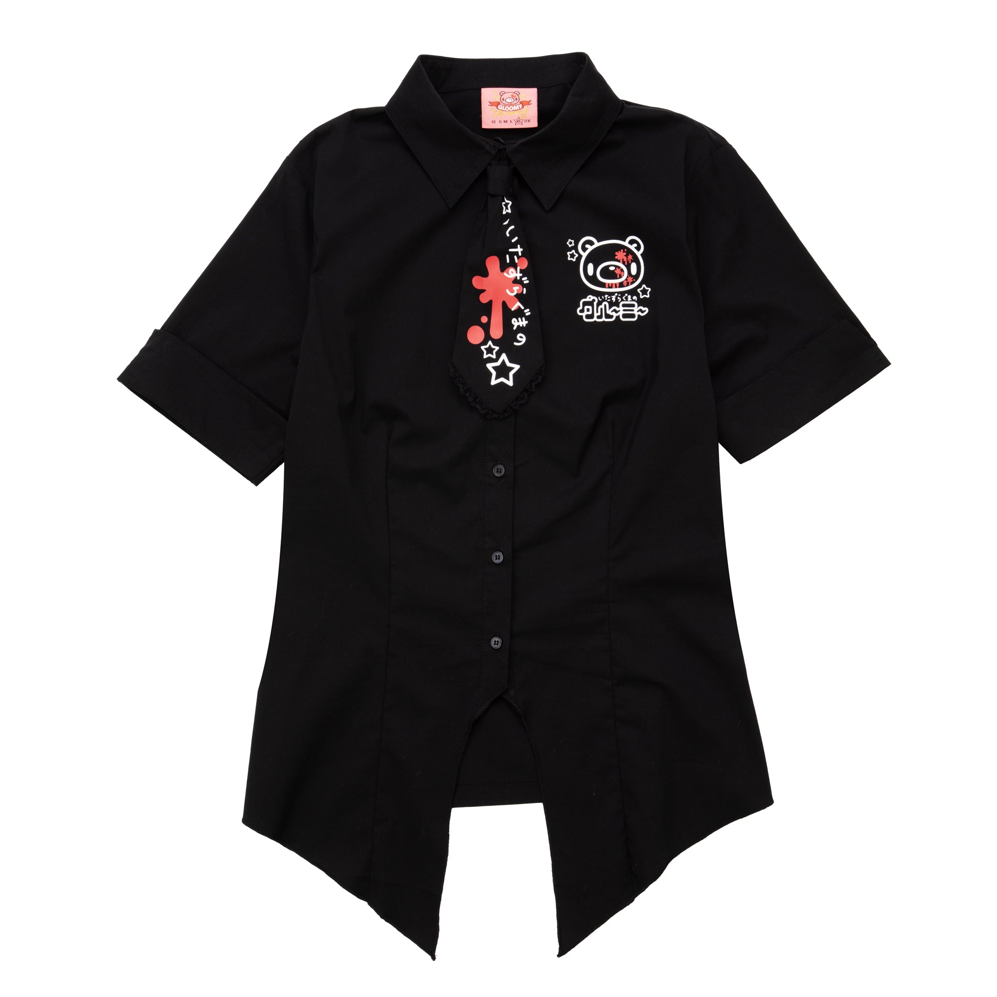 Gloomy Bear Button Up Shirt & Tie [BLACK]