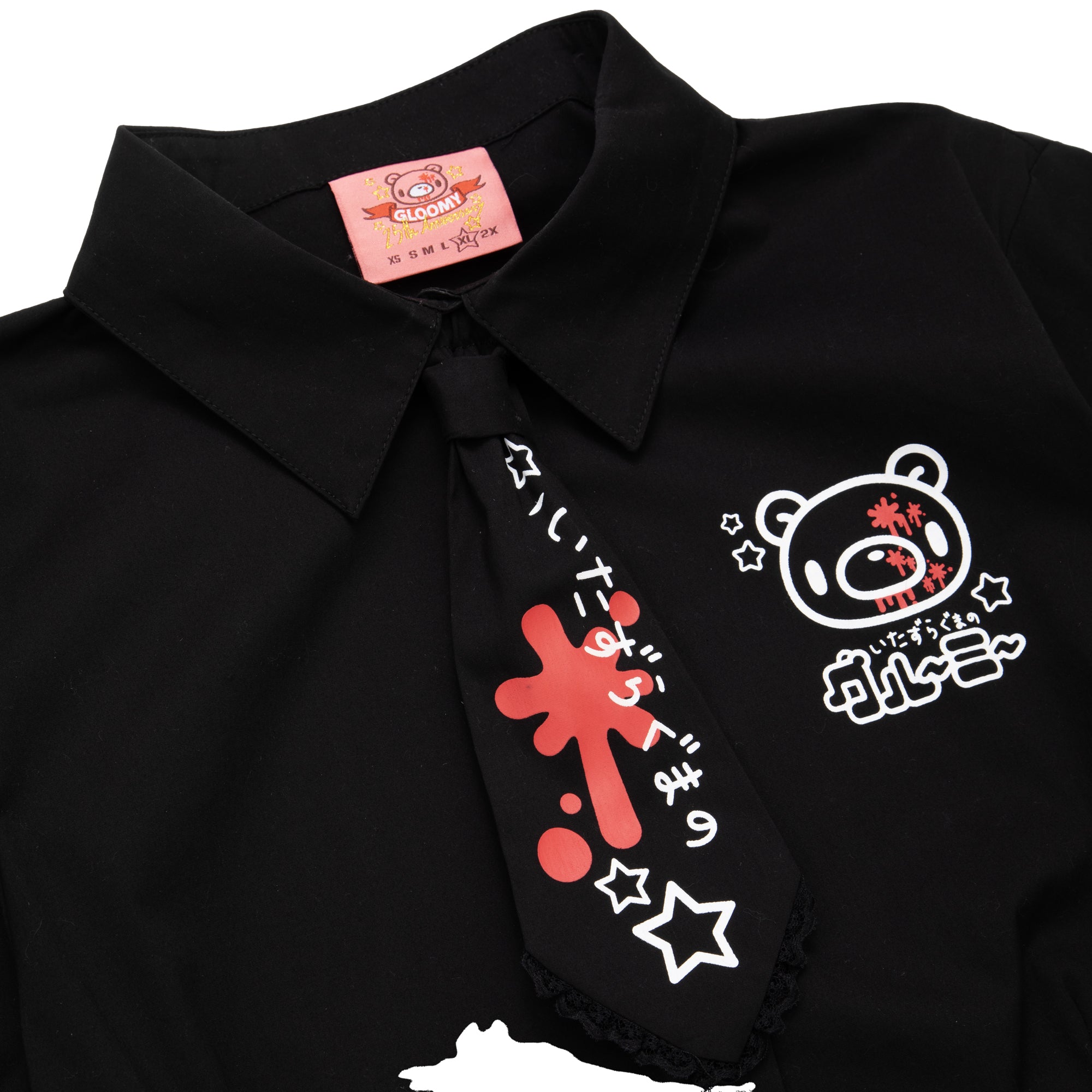 Gloomy Bear Button Up Shirt & Tie [BLACK]
