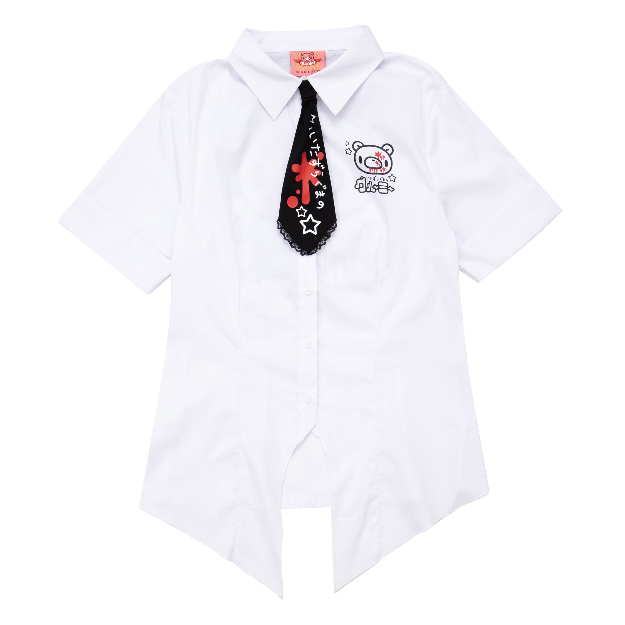 Gloomy Bear Button Up Shirt & Tie [WHITE]