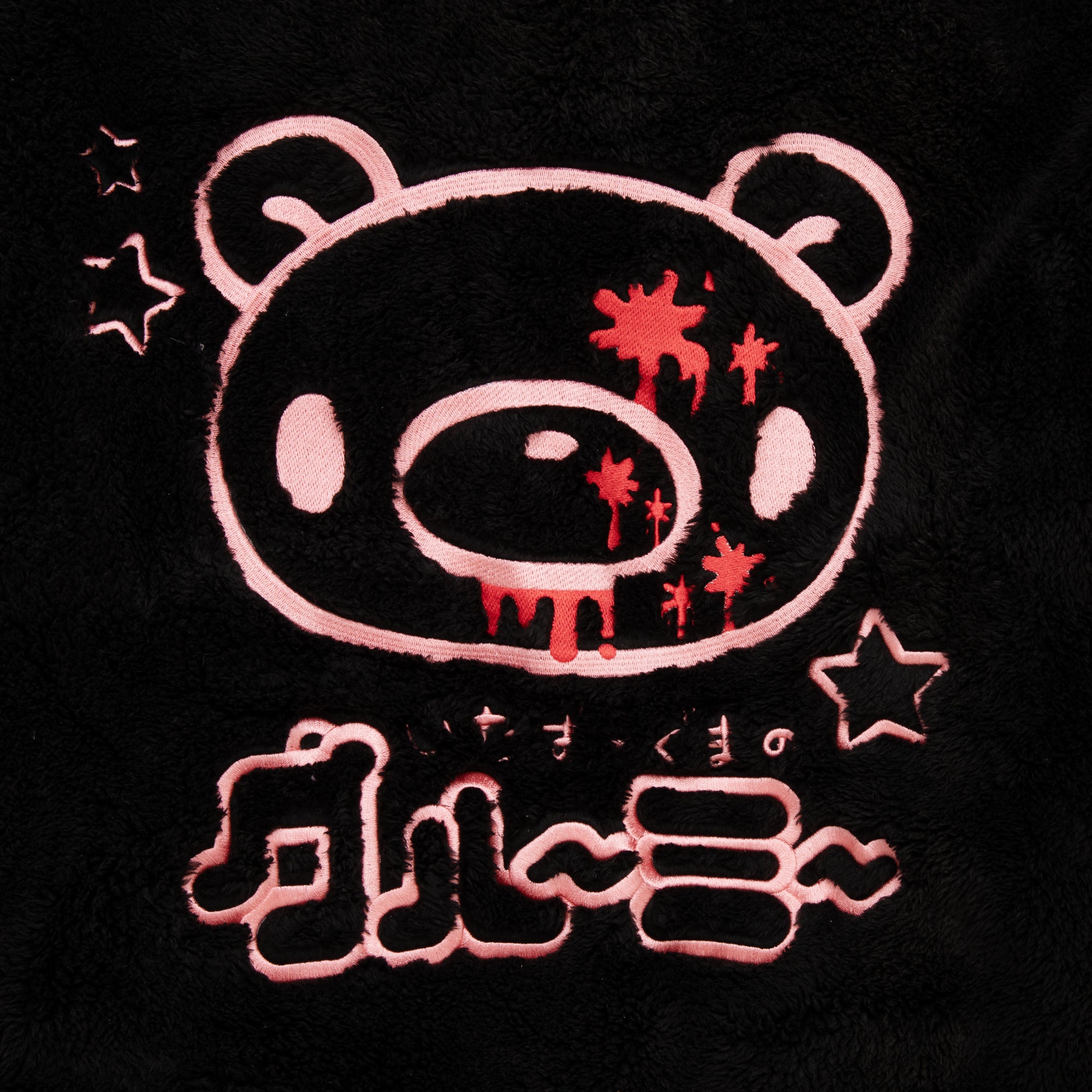 Gloomy Bear Black Furry Hooded Jacket