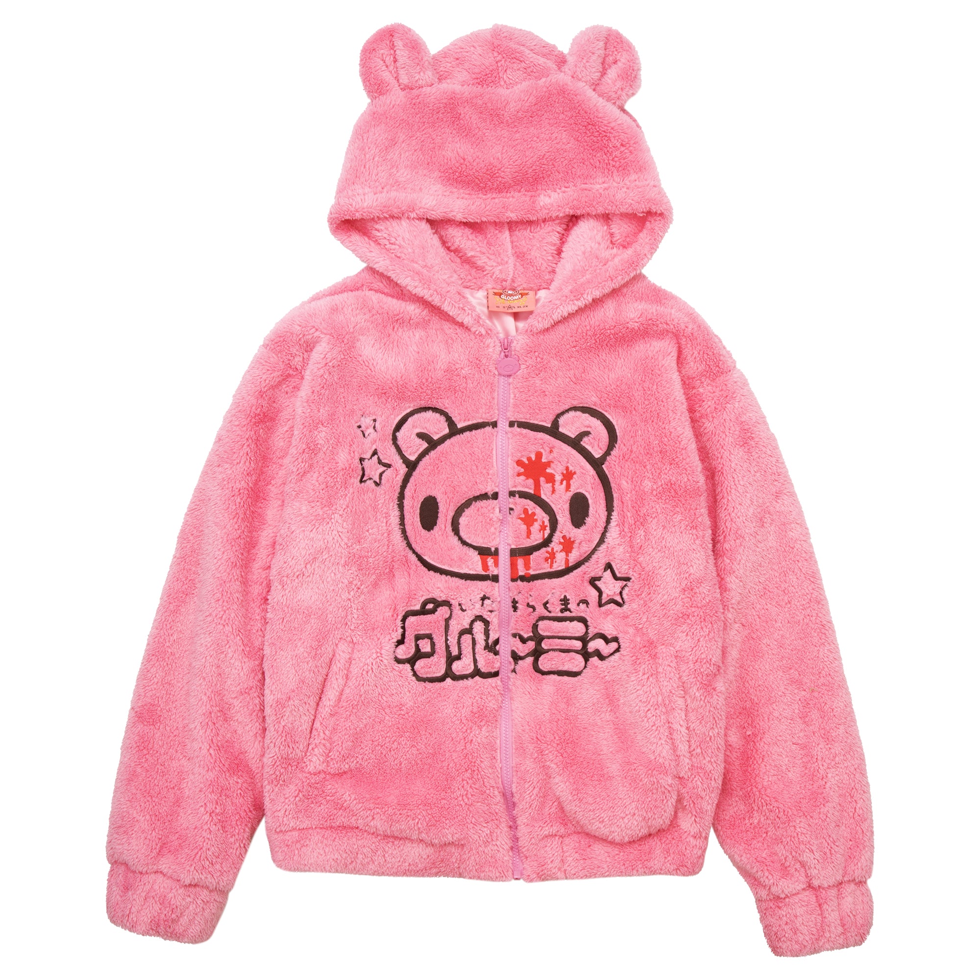Gloomy Bear Pink Furry Hooded Jacket