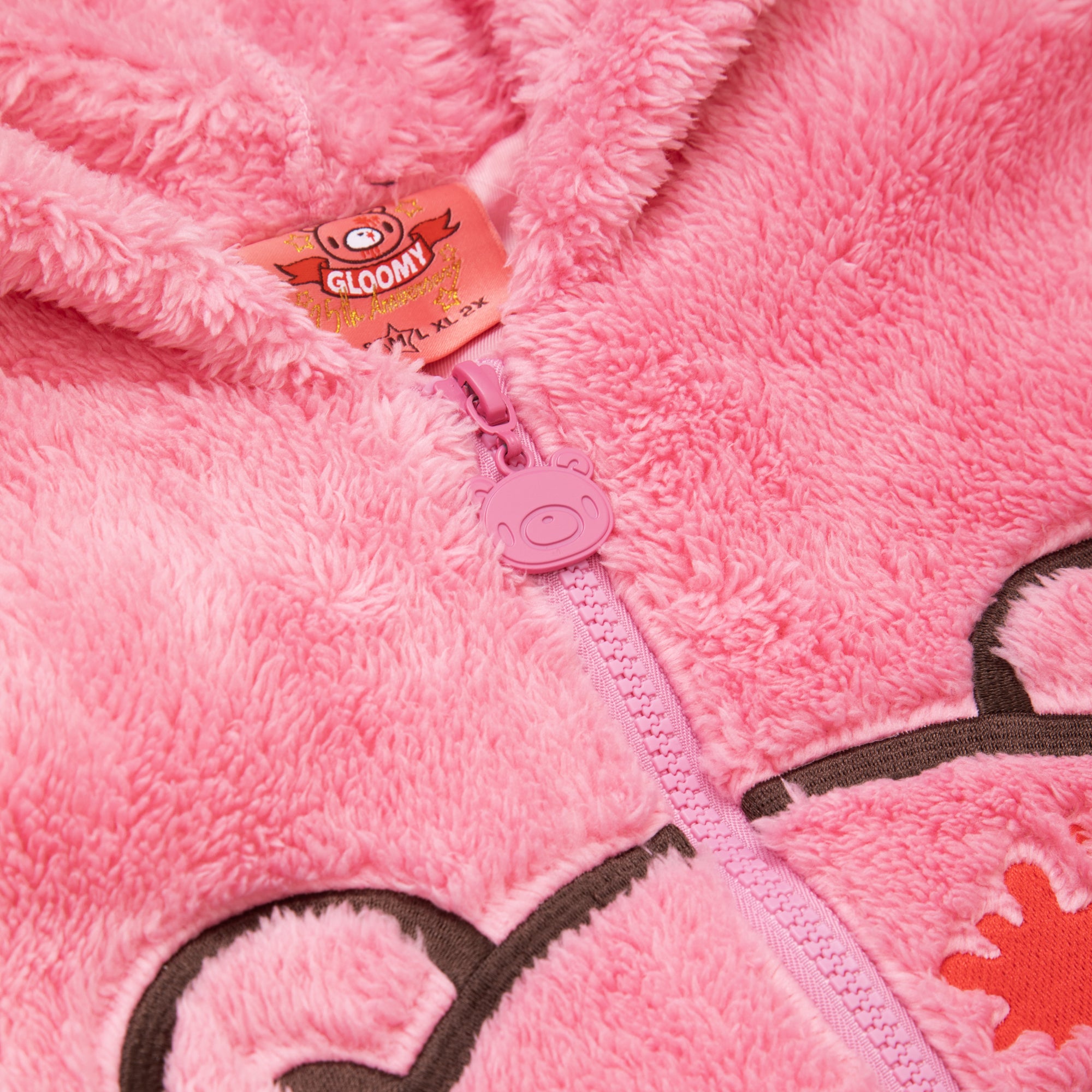 Gloomy Bear Pink Furry Hooded Jacket