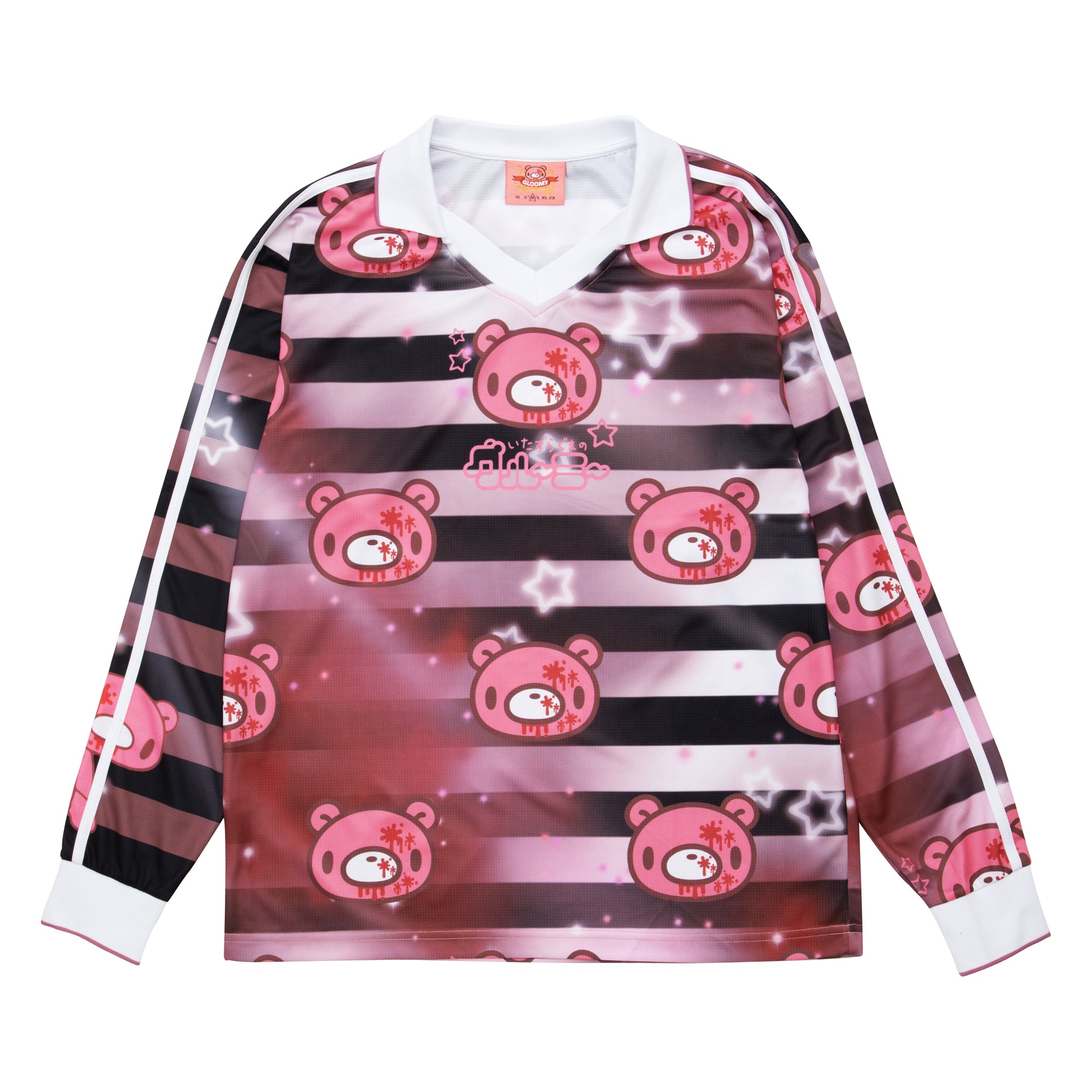 Gloomy Bear Collared Long Sleeve Shirt [BLACK]