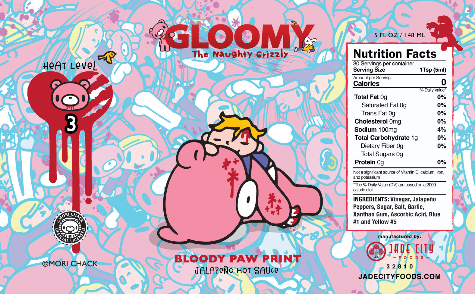 Gloomy the Naughty Grizzly Hot Sauce 5-Pack