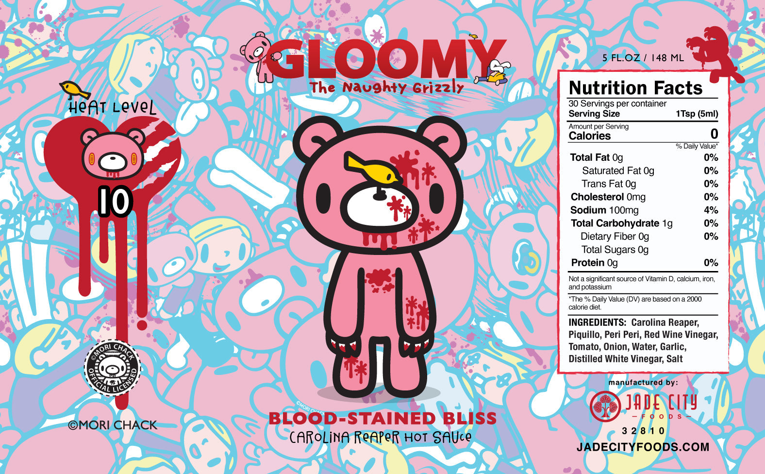 Gloomy the Naughty Grizzly Hot Sauce 5-Pack