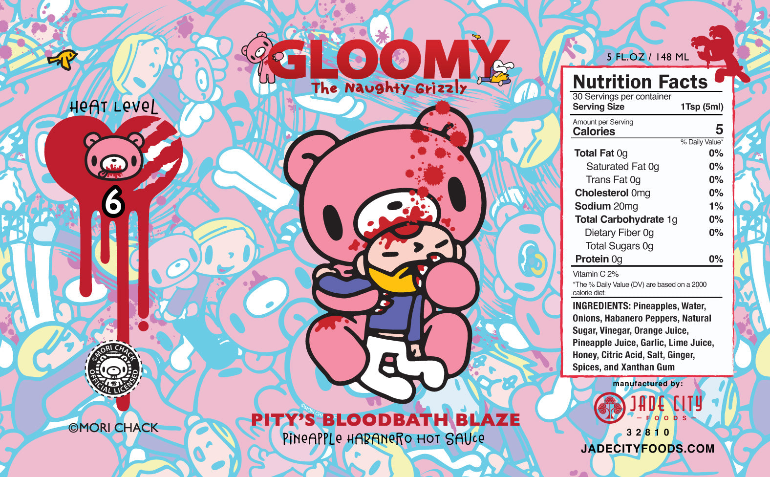 Gloomy the Naughty Grizzly Hot Sauce 5-Pack